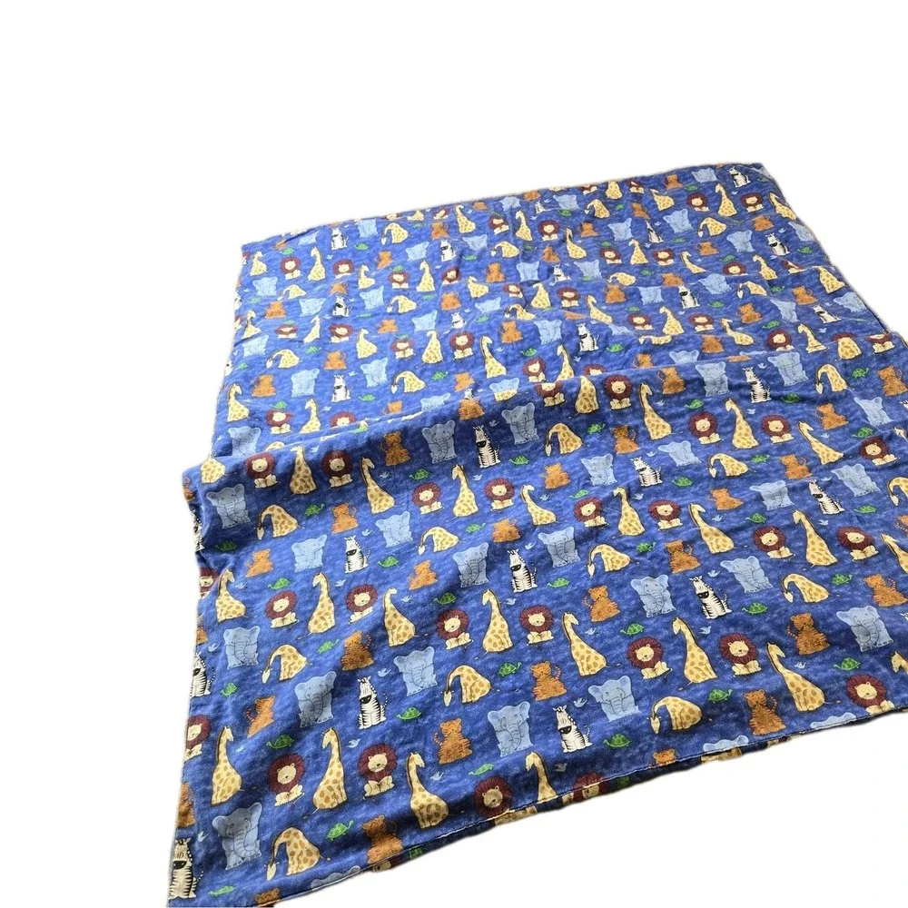 Handmade‎ Quilt Design Baby Blanket Various Animal Pattern Blue Brown 46